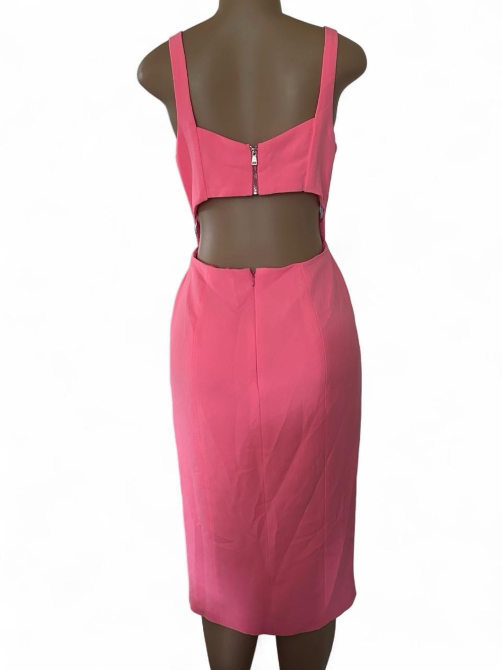 White Fox Boutique Pink Cutout Midi Dress